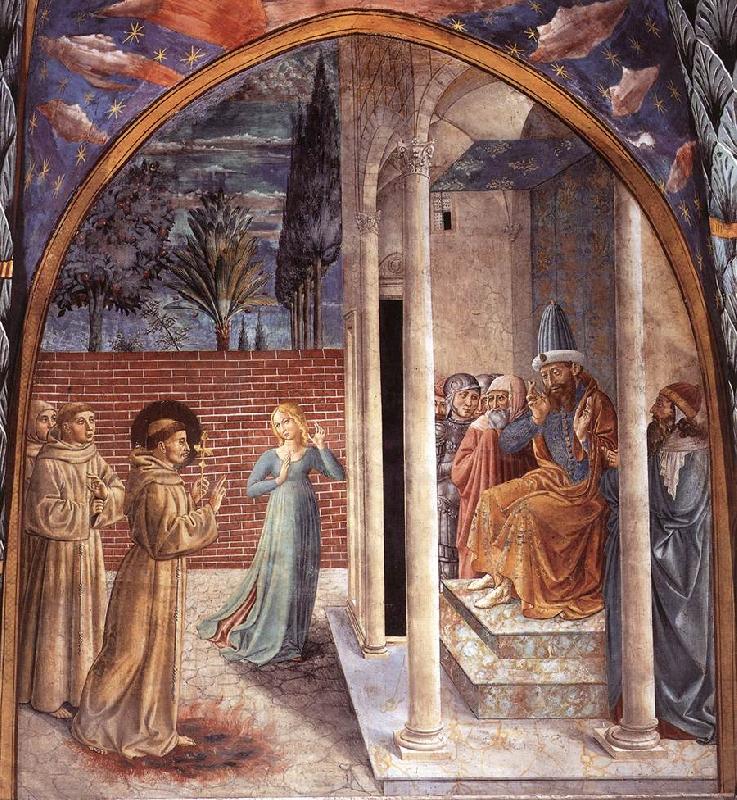 GOZZOLI, Benozzo Scenes from the Life of St Francis (Scene 10, north wall) dry oil painting image